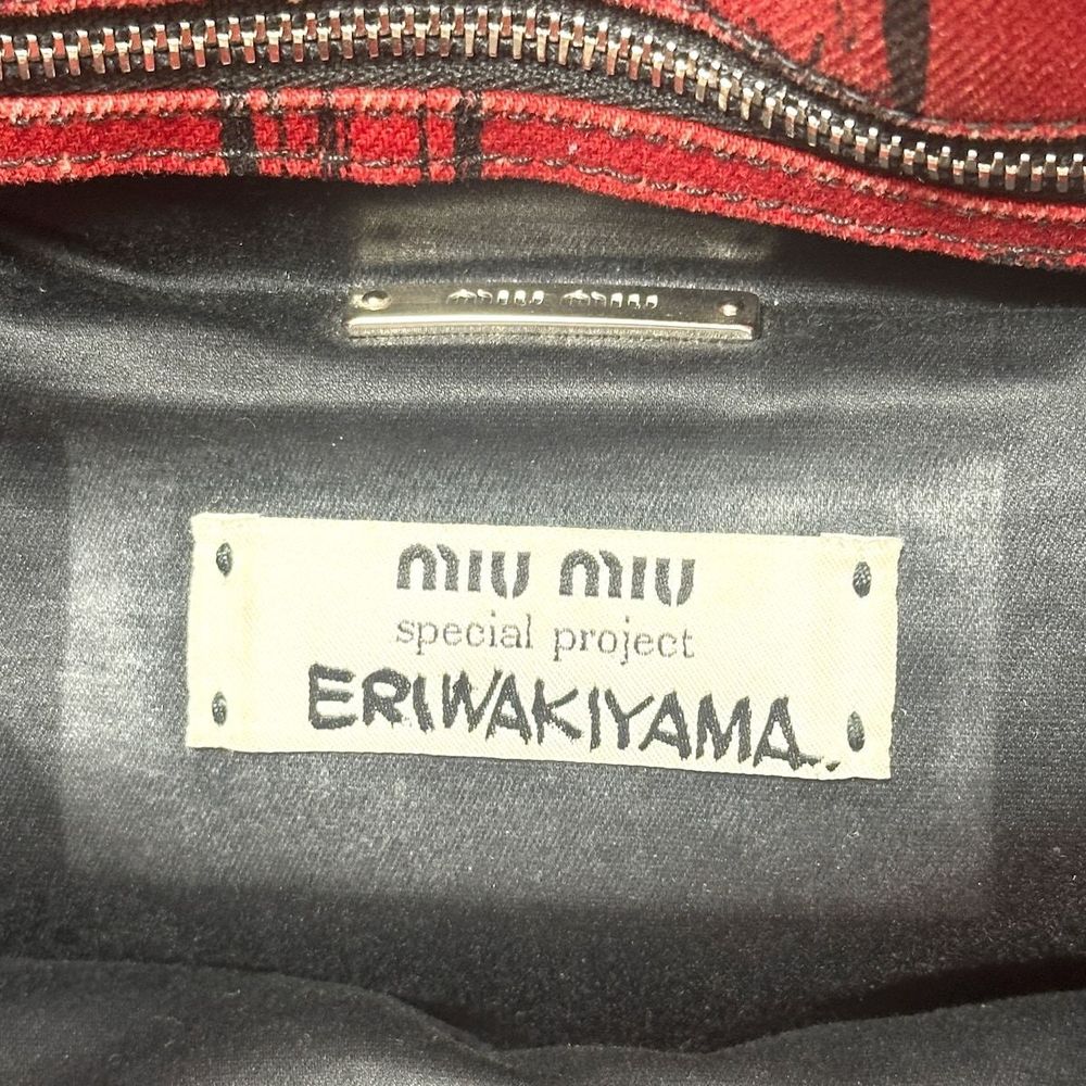 Miu Miu Tote Bag Lighter Pattern Red Black Leather - image 8